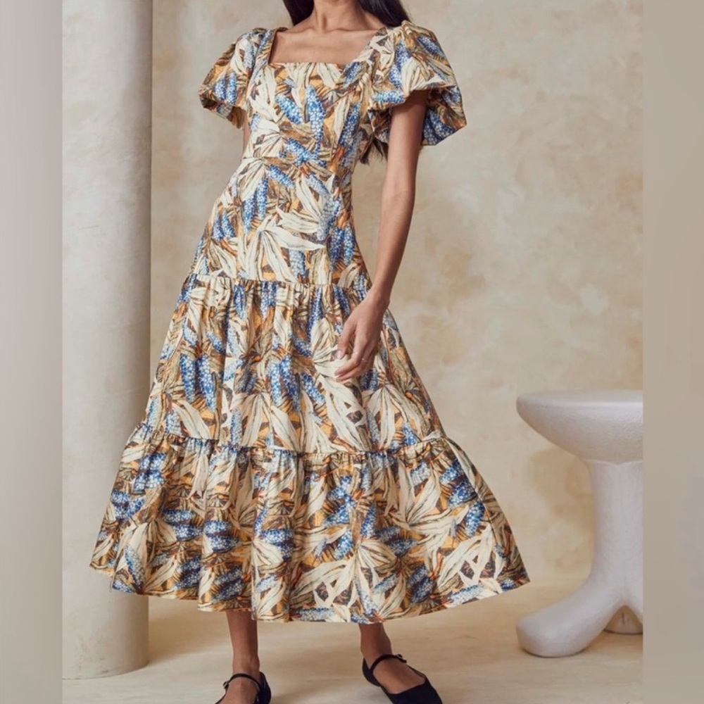 HUNTER BELL Cassidy Dress Blue Harvest retired print NWT